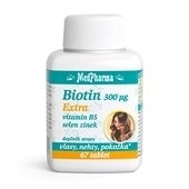 Biotin 300 g Extra, vitamin B5, selen, zinek