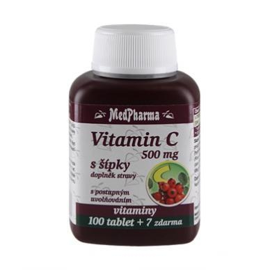 Vitamin C 500 mg s šípky, prodloužený účinek